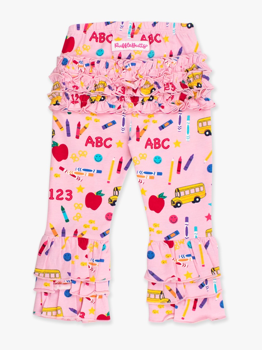 Pink School House Ruffle Flare Pants