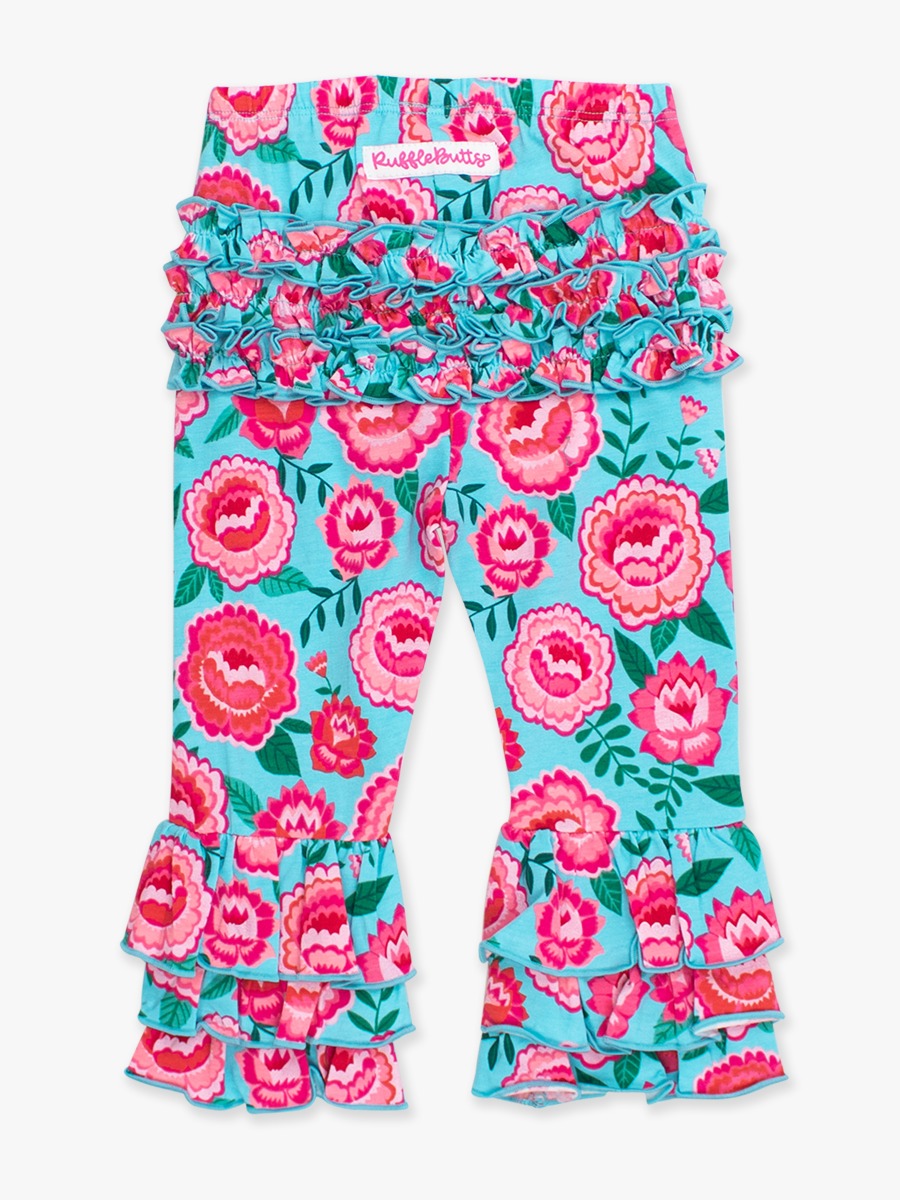 Bright Blossoms Ruffle Flare Pants