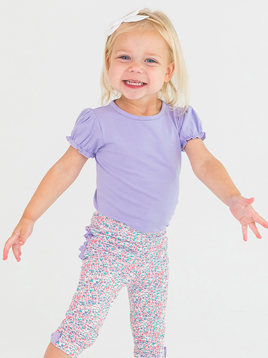 Lavender Knit Puff Short Sleeve Bodysuit