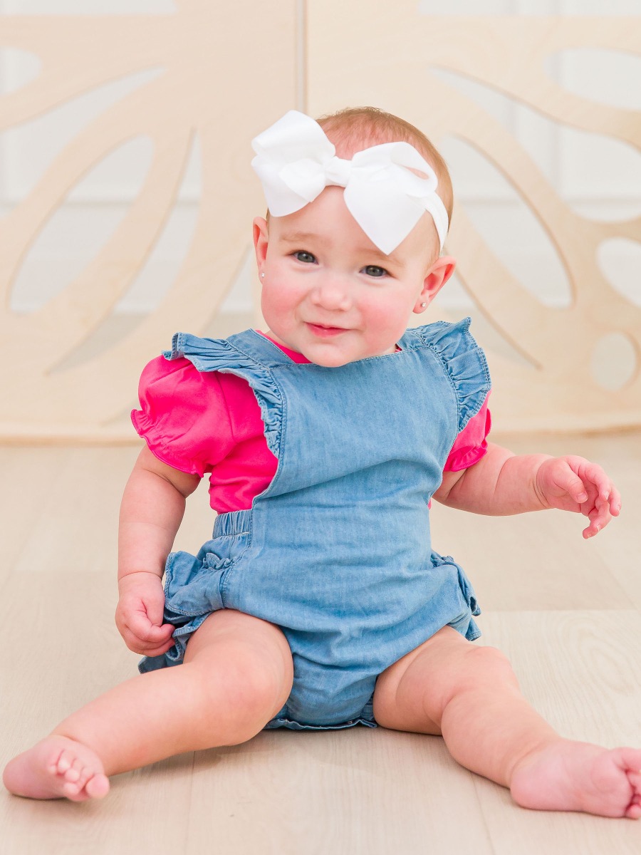 Hot Pink Knit Puff Short Sleeve Bodysuit