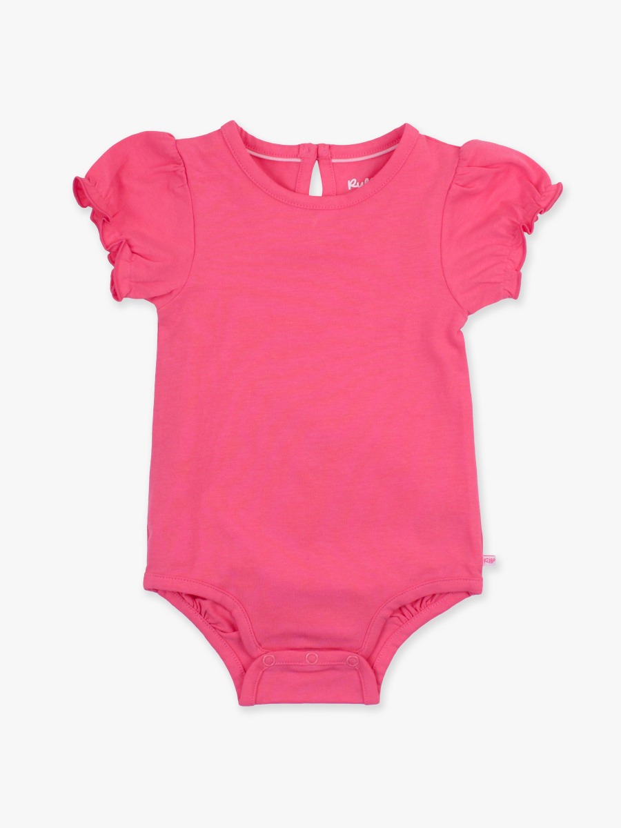 Hot Pink Knit Puff Short Sleeve Bodysuit