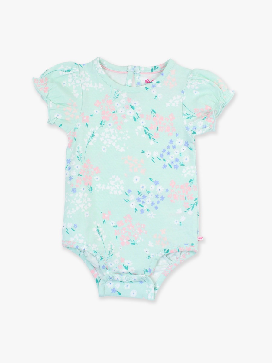 Mint Meadow Knit Puff Short Sleeve Bodysuit