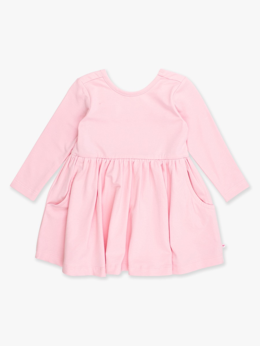 Pink Knit Long Sleeve Twirl Dress