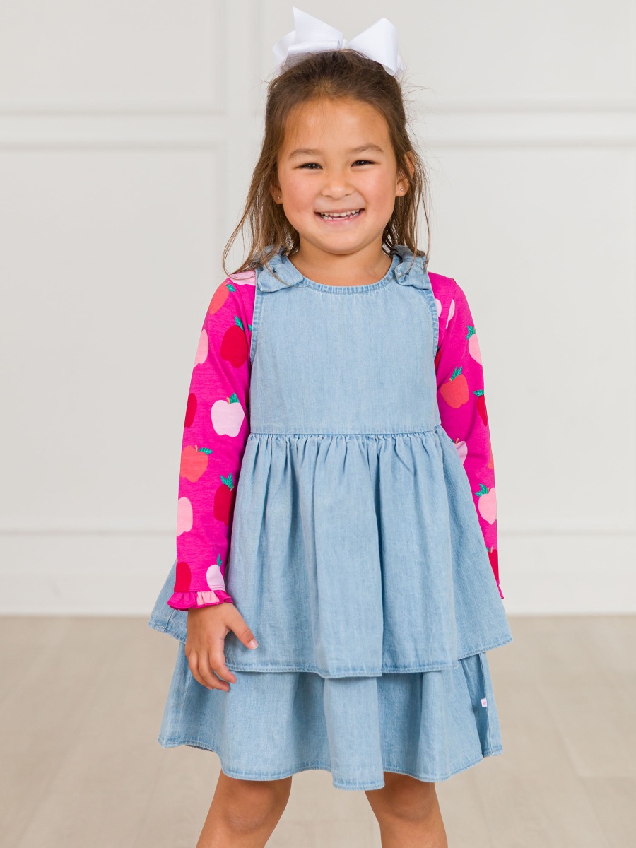 Apple of My Eye Knit Long Sleeve Ruffle Layering Tee