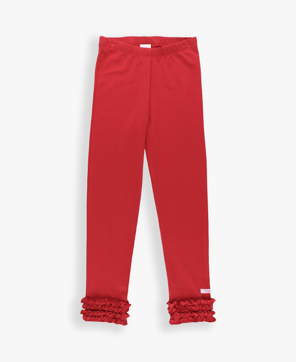 Red Kids Ruffle Leggings