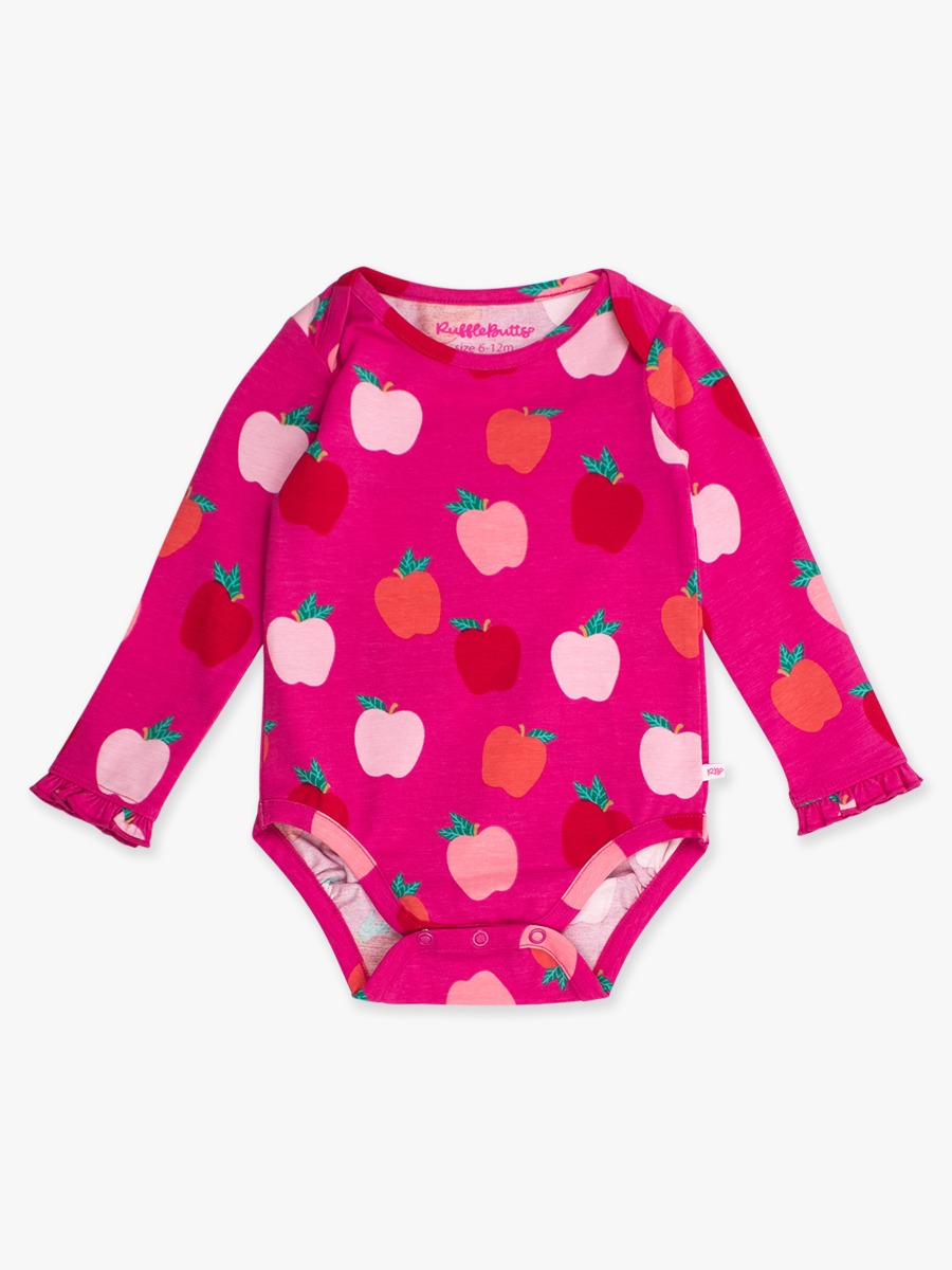 Apple of My Eye Knit Long Sleeve Ruffle Layering Bodysuit - 3-6m