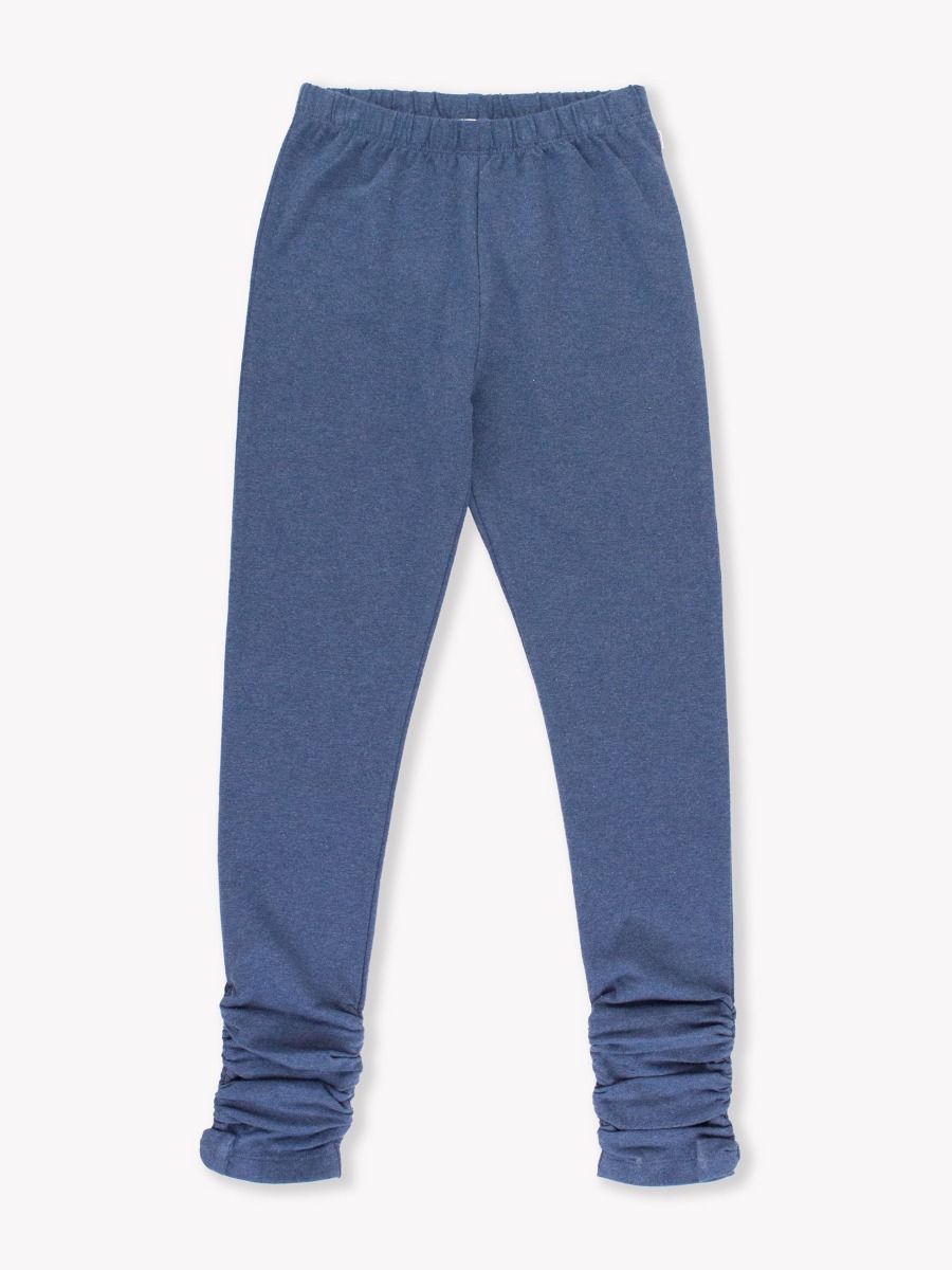 Faux Denim Kids Ruched Bow Leggings - 8