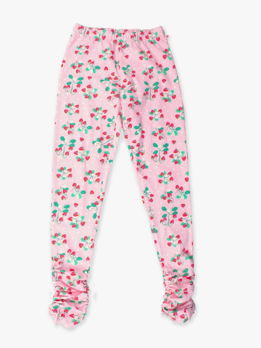 Sweet As Strawberries Kids Ruched Bow Leggings
