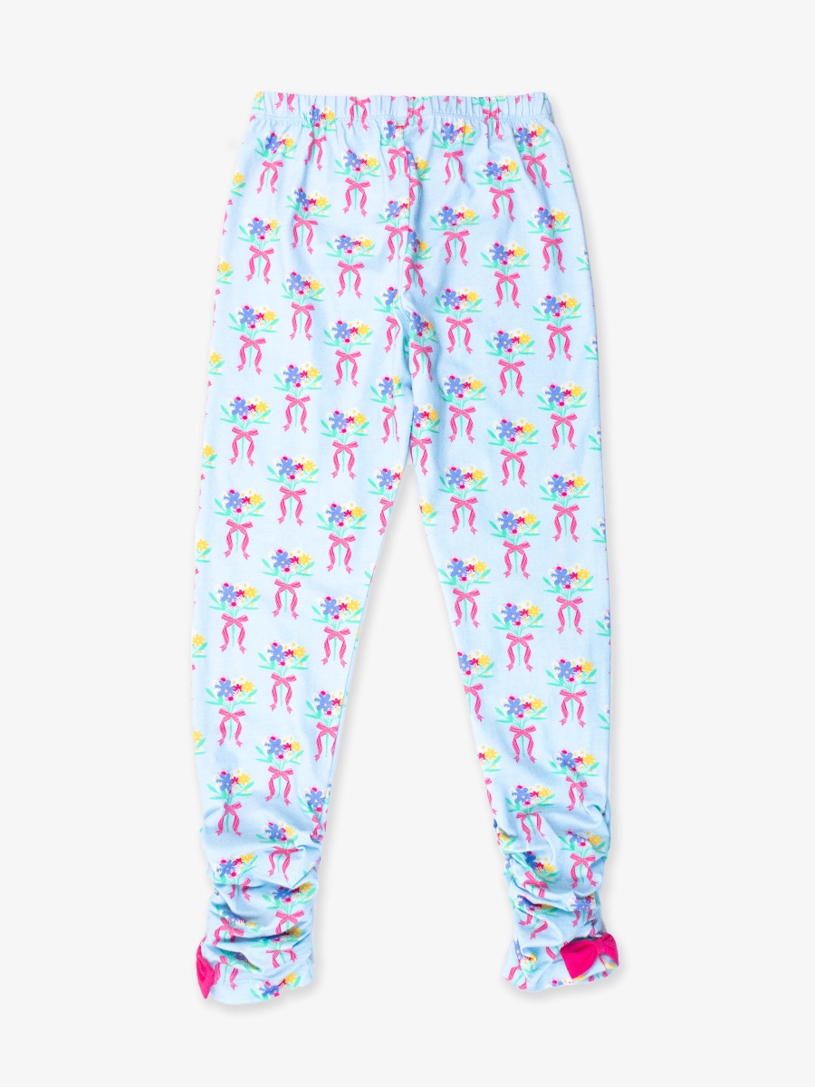 Bows and Bouquets Kids Ruched Bow Leggings