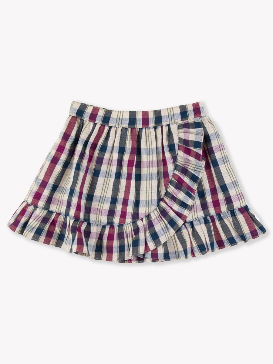 Rowan Plaid Ruffle Wrap Skirt