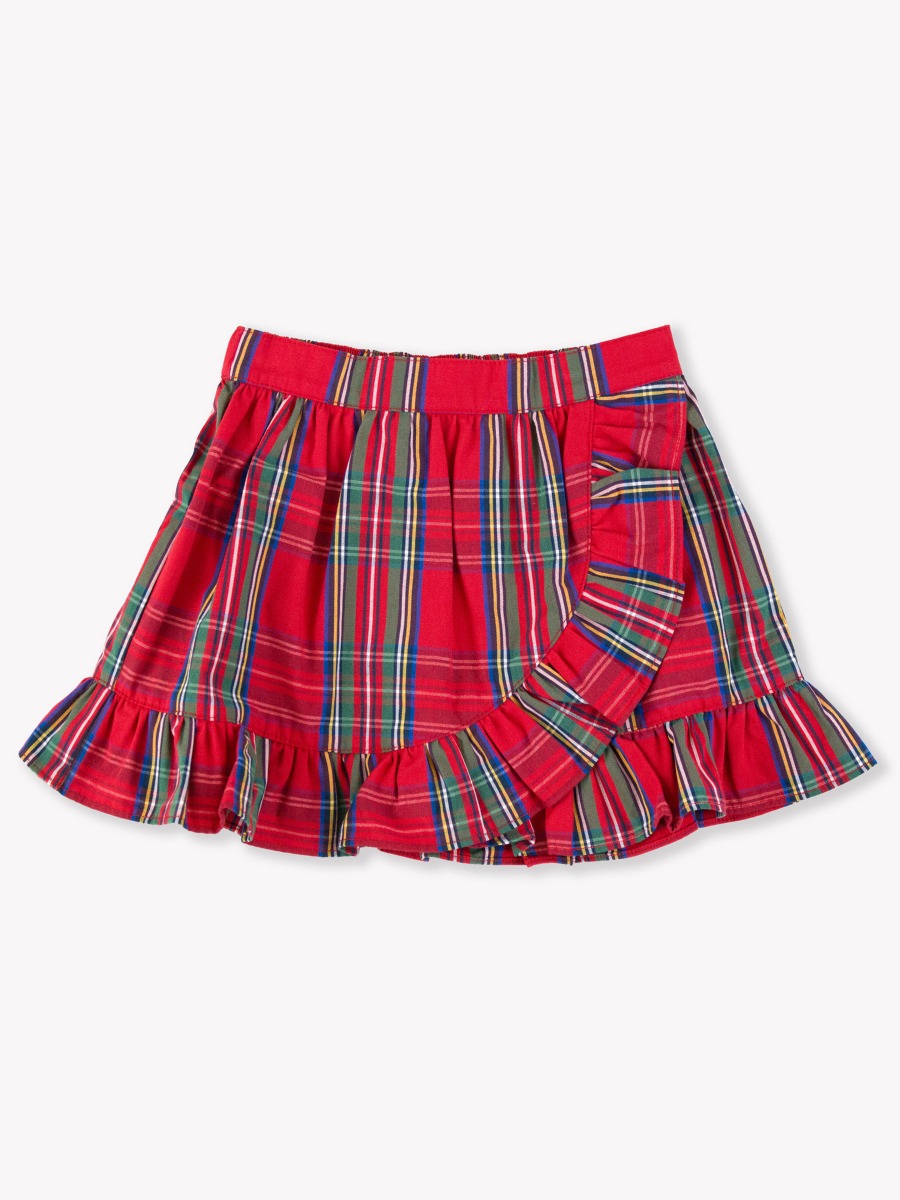 Tis The Season Plaid Ruffle Wrap Skirt