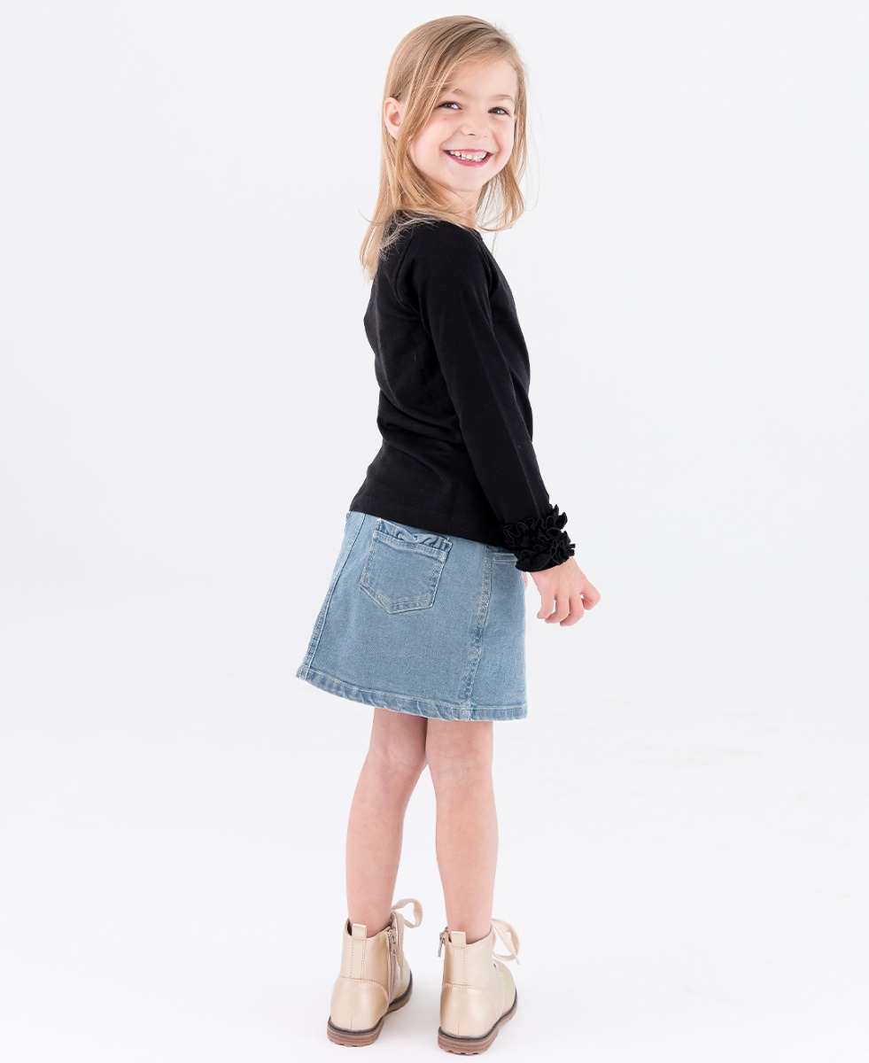 Light Wash Baby Ruffle Denim Skirt