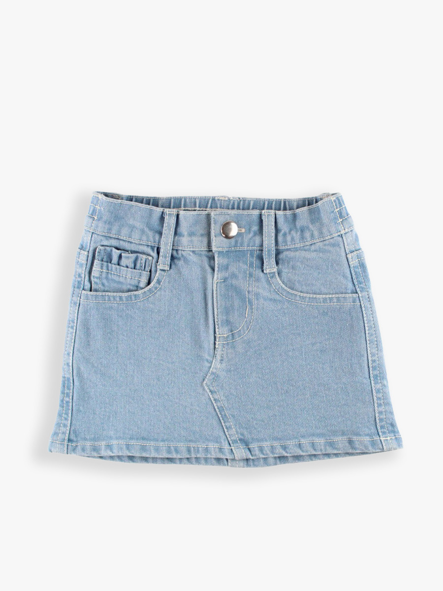 Light Wash Baby Ruffle Denim Skirt