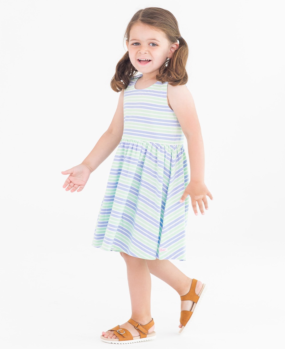 Surf Crew Stripe Knit Shoulder Bow Dress