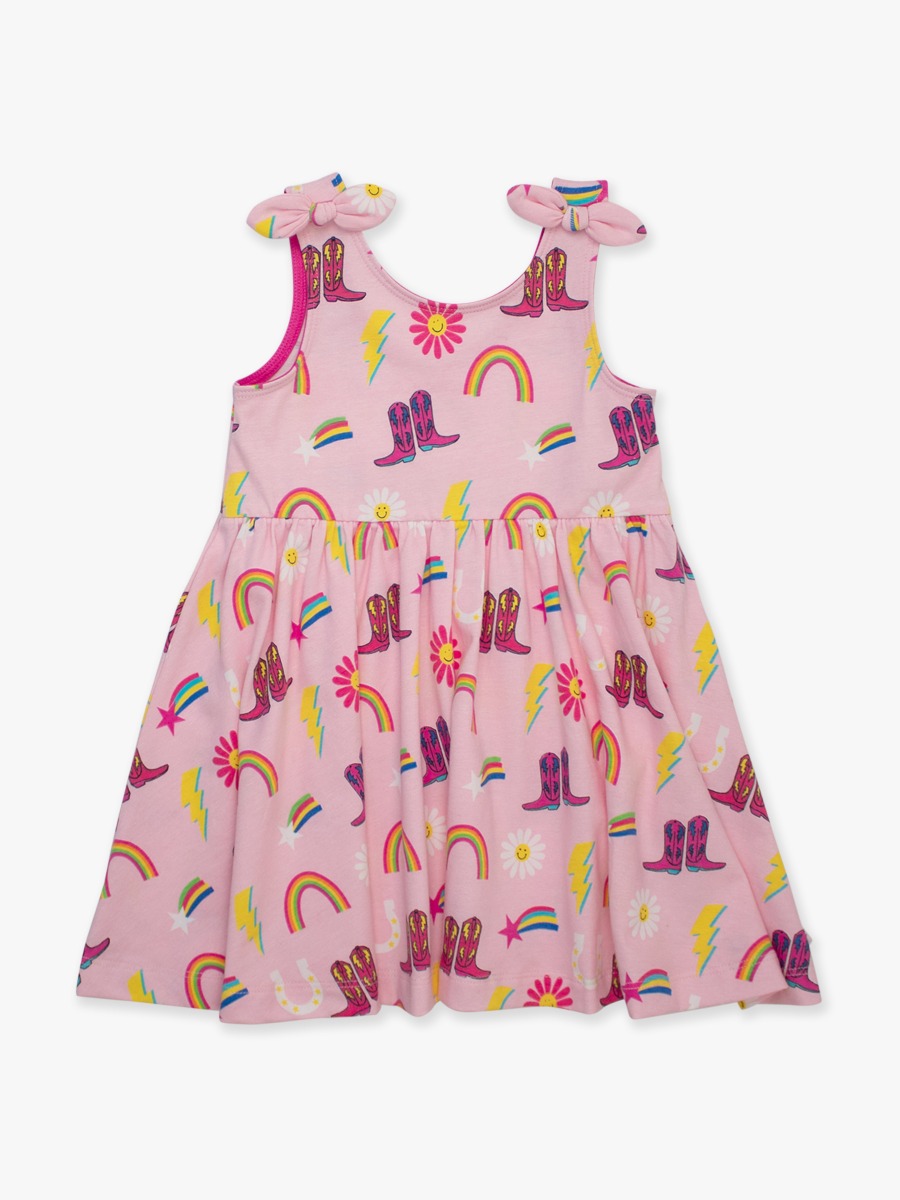 Cowgirl Cutie Tie Shoulder Twirl Dress