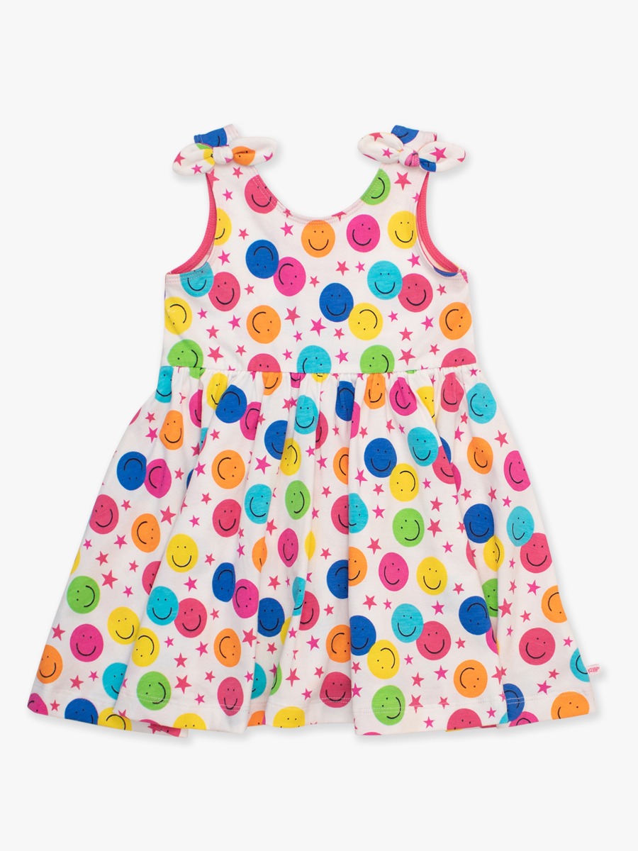 Star Smile Tie Shoulder Twirl Dress