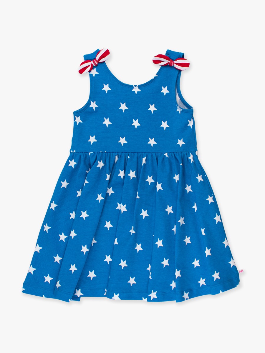 Stars & Stripes Tie Shoulder Twirl Dress