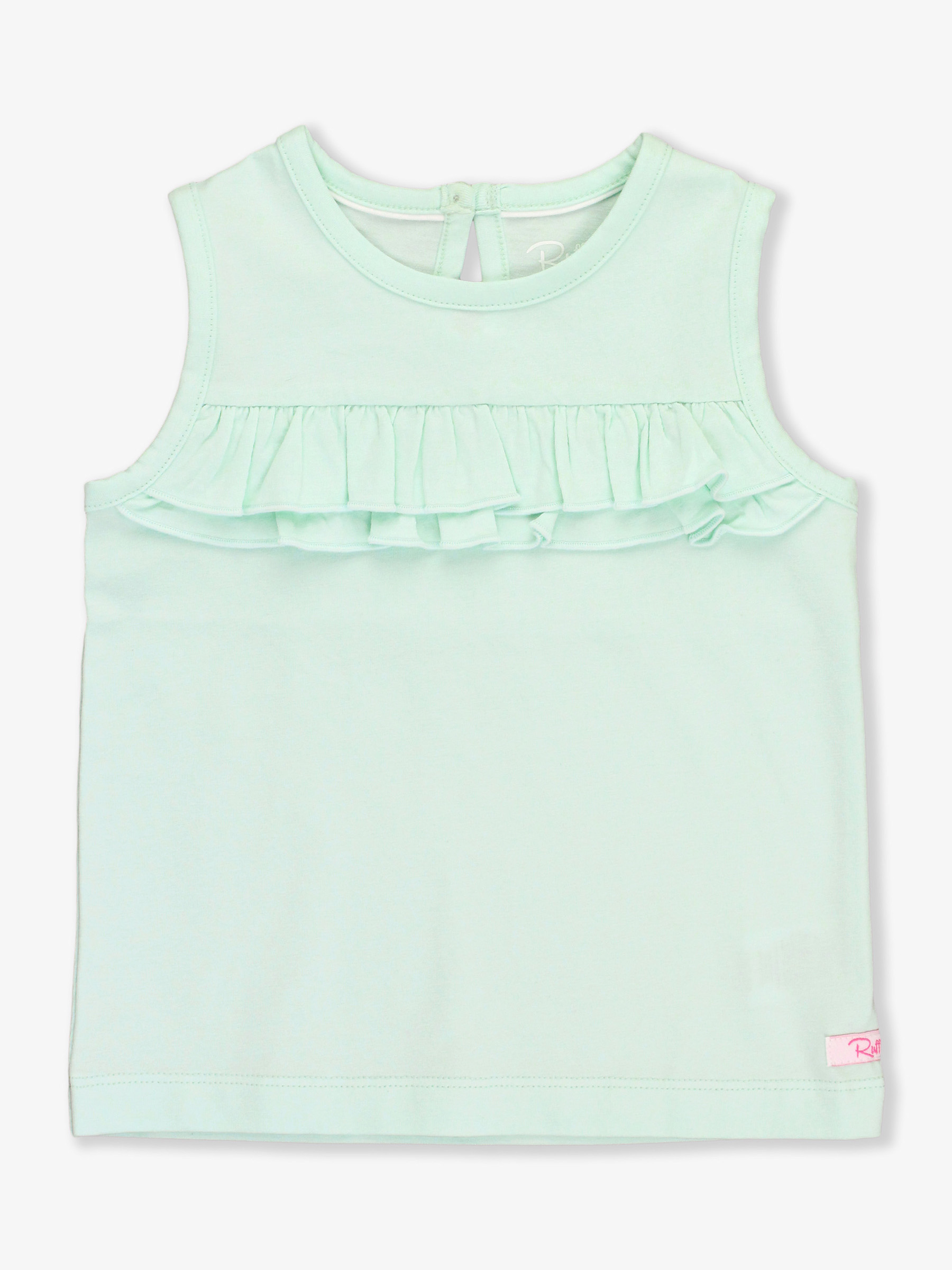 Mint Knit Ruffle Trim Tank