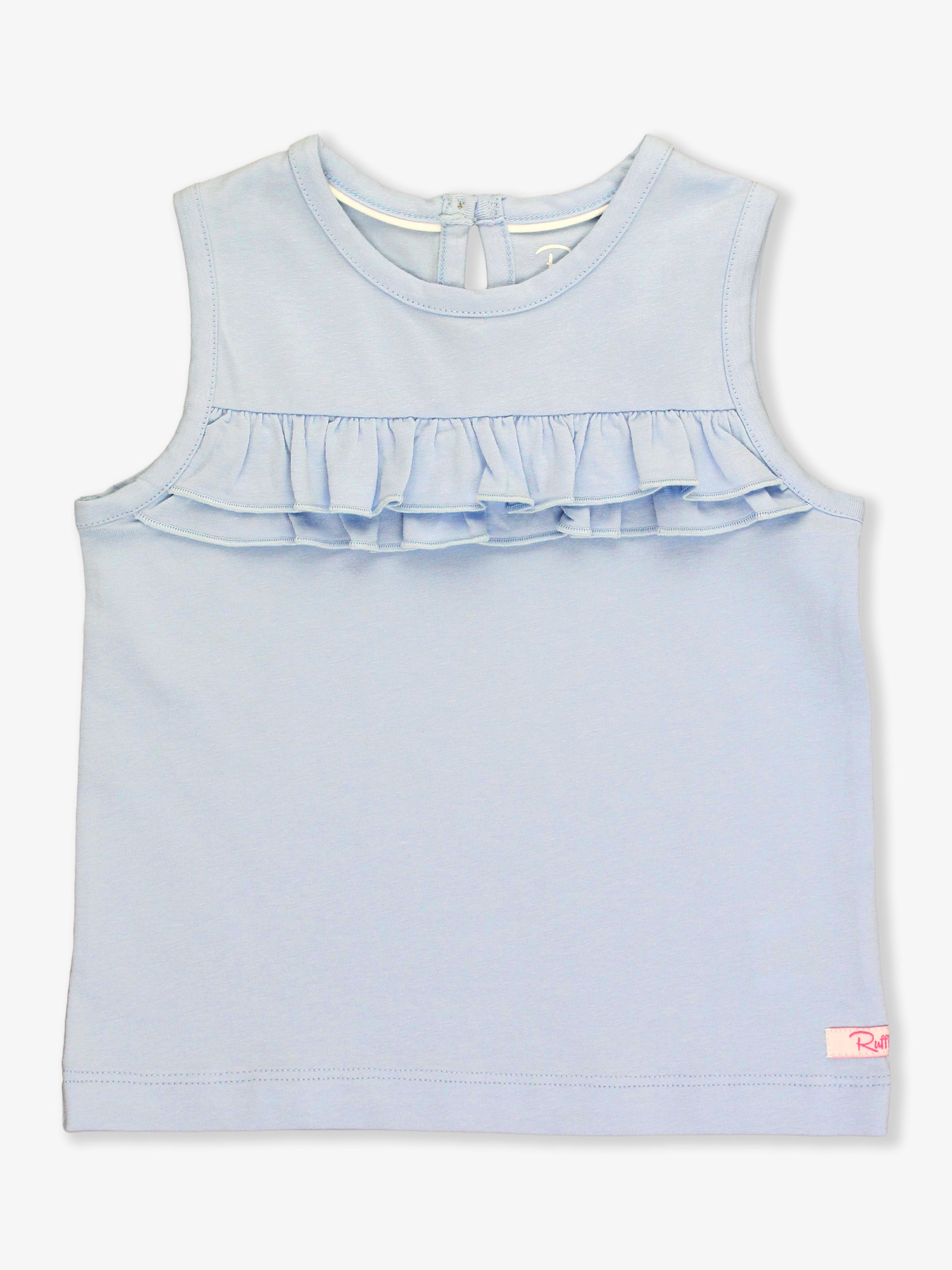 Windsurfer Blue Knit Ruffle Trim Tank