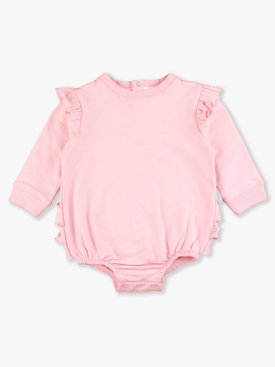 Pink Sweatshirt Bubble Romper - 3-6m