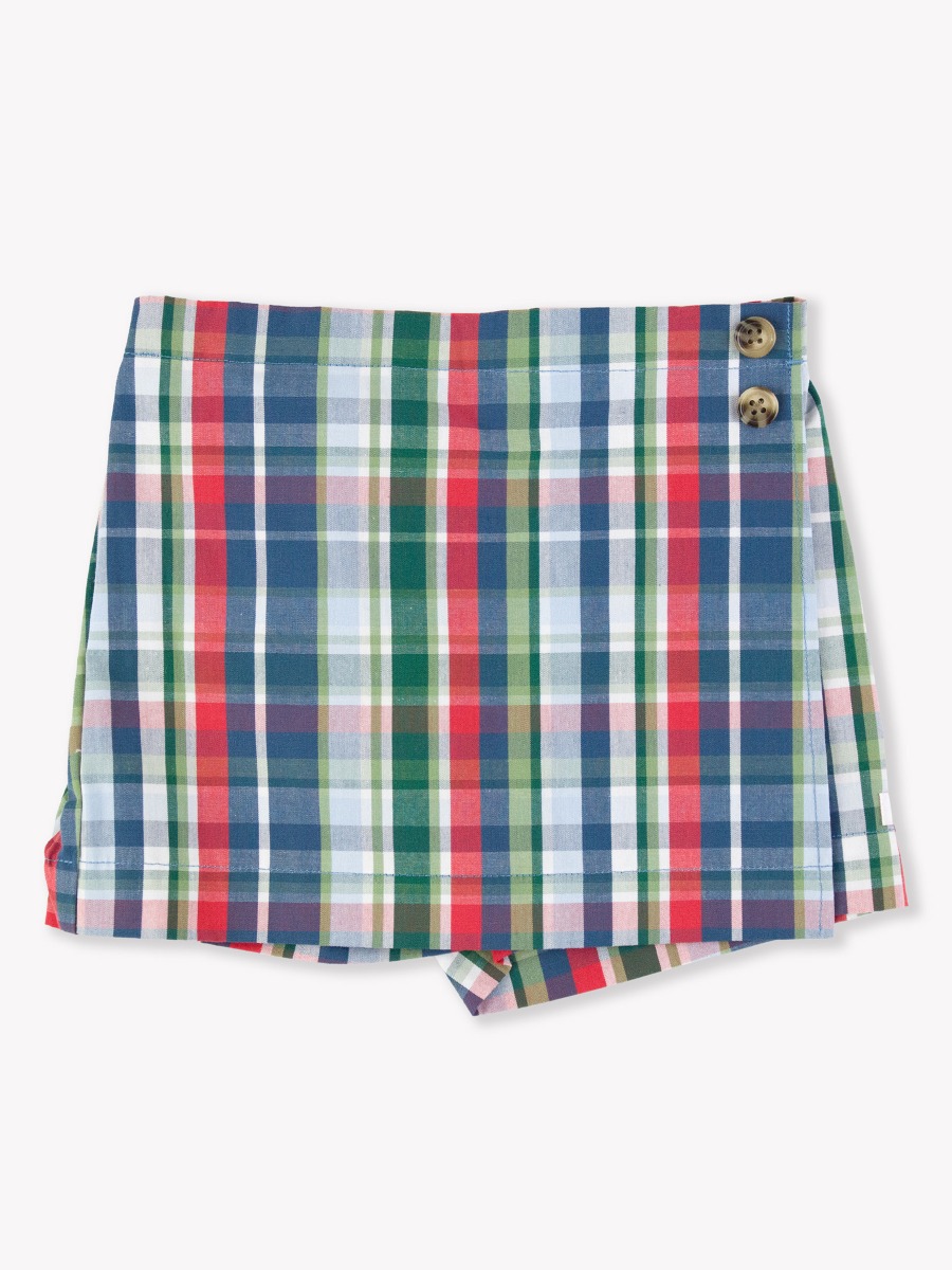 Playful Plaid Wrap Skort