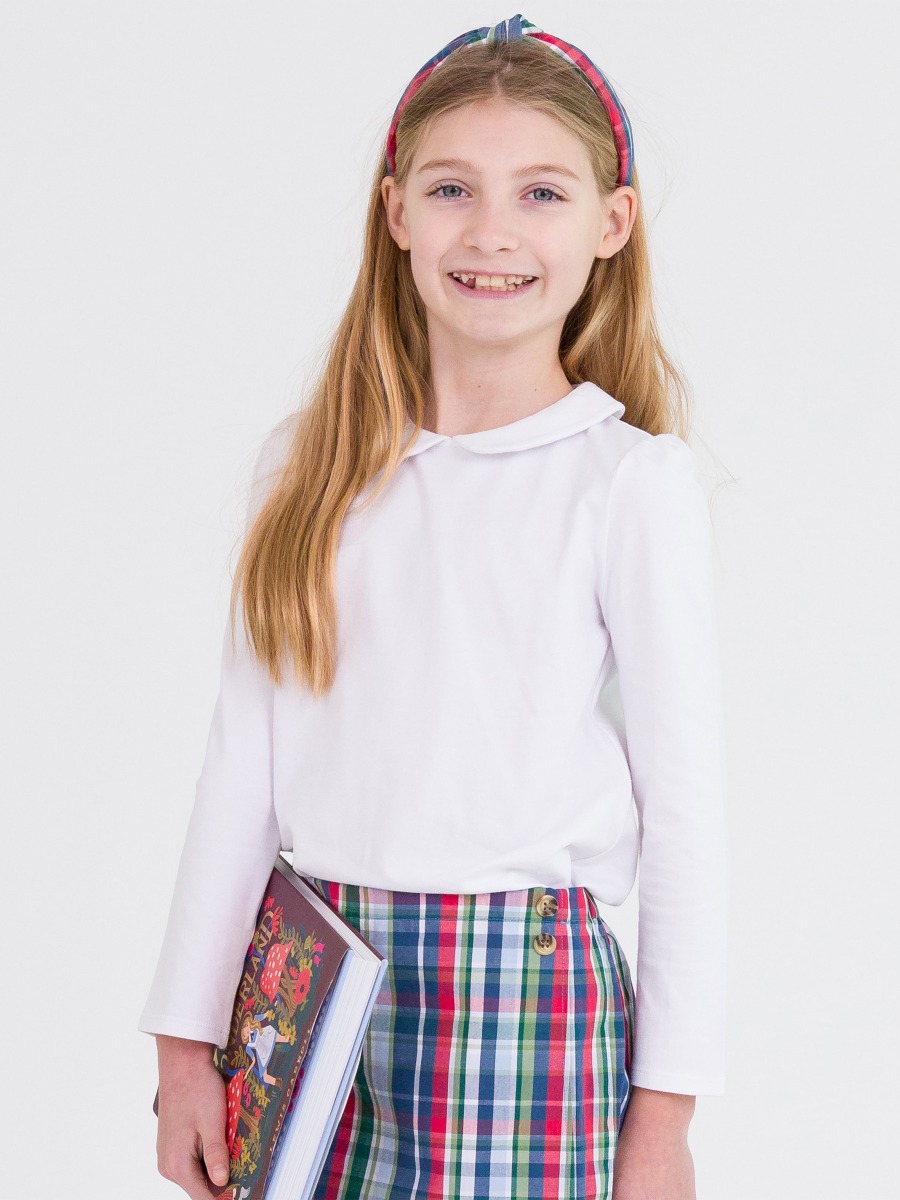 White Peter Pan Collar Long Sleeve Top