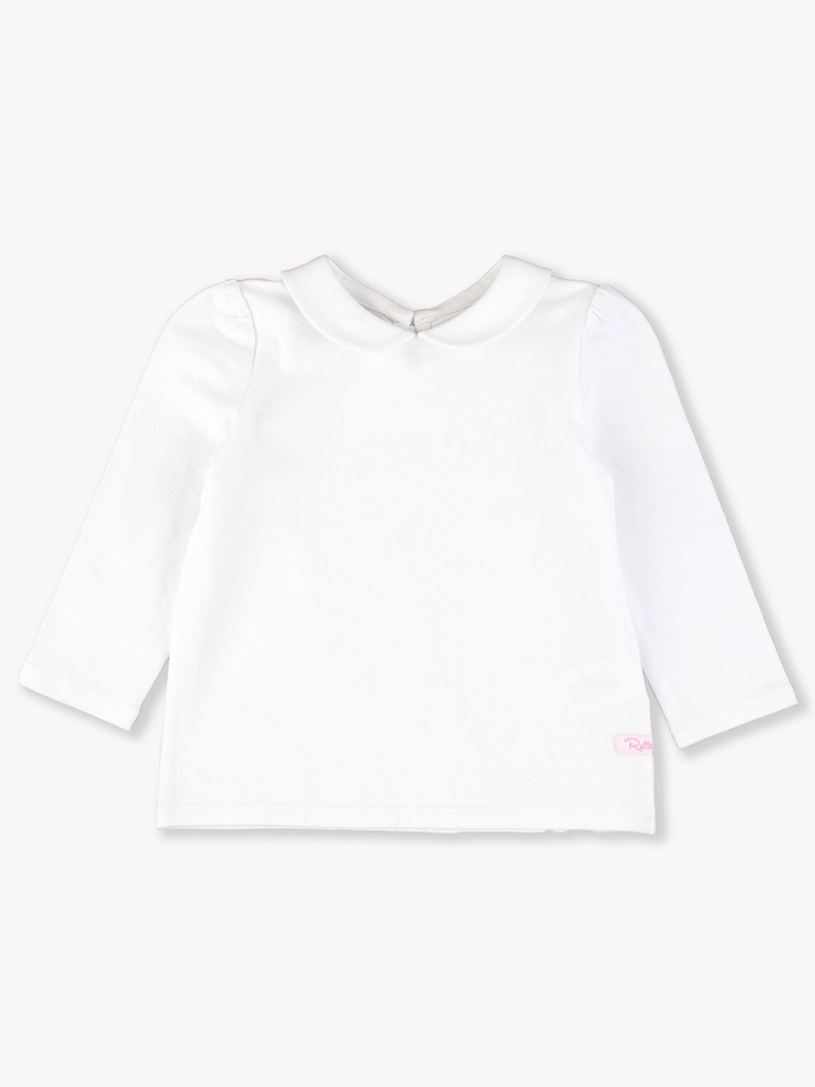 White Peter Pan Collar Long Sleeve Top - 12-18m