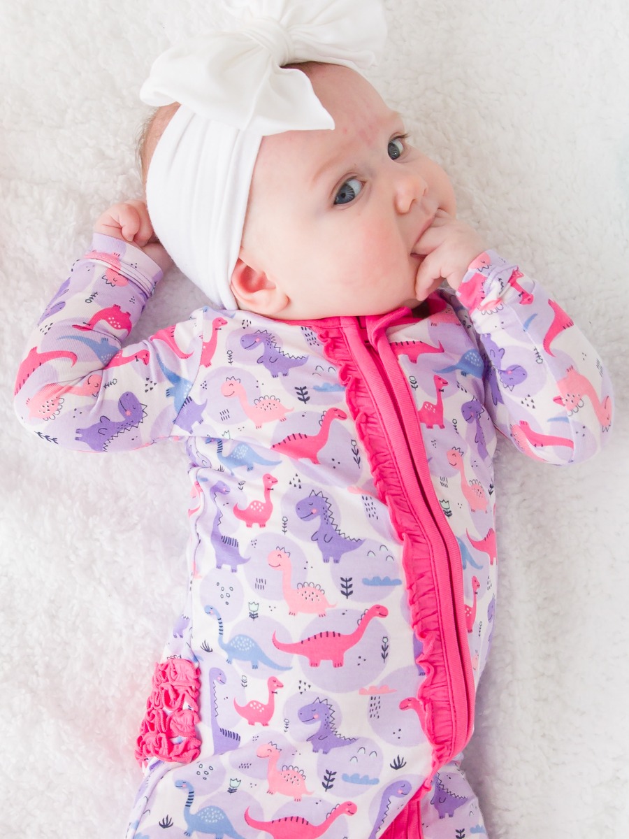 Sweetie-saurus Ruffle One Piece Footie Pajamas