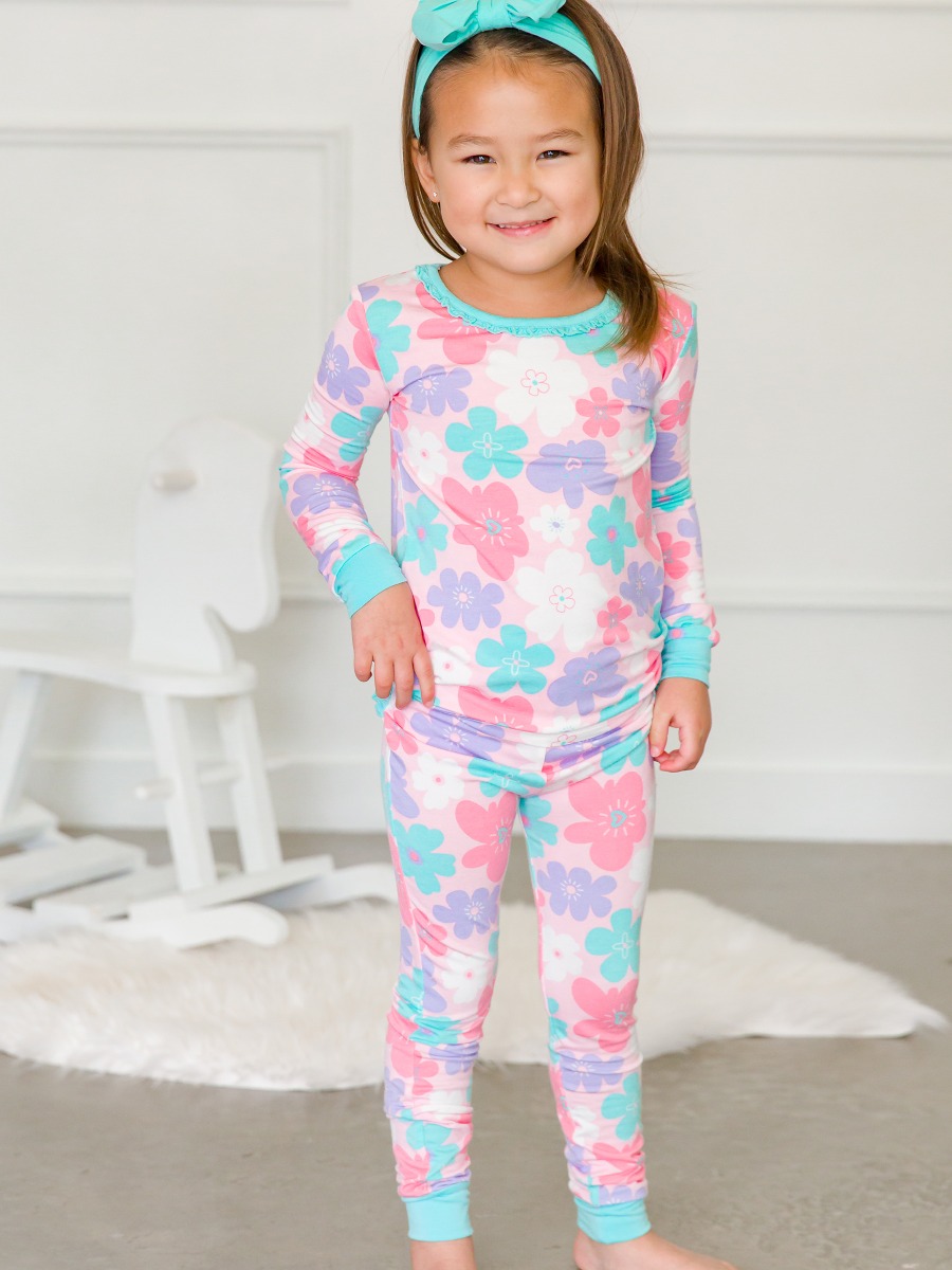 Groovy Garden Toddler Ruffle Long Sleeve Pajama Set