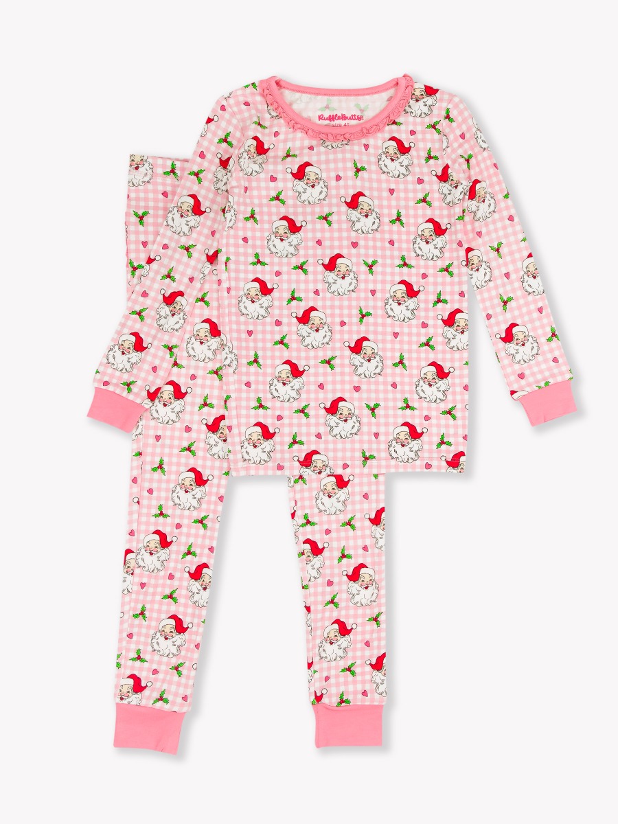 Dear Santa Toddler Ruffle Long Sleeve Pajama Set, Bamboo Viscose