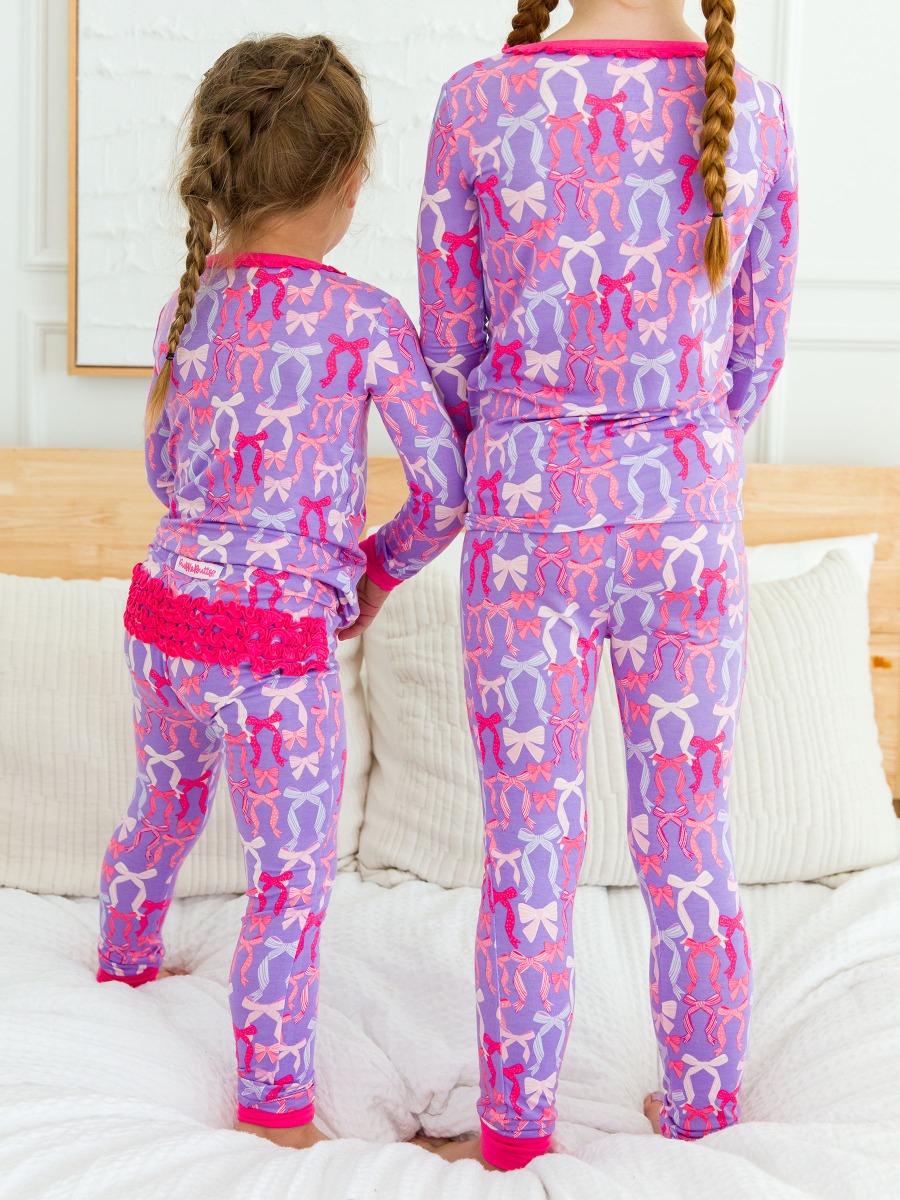 Rosy Ribbons Toddler Ruffle Long Sleeve Pajama Set