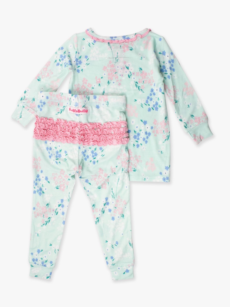 Mint Meadow Toddler Ruffle Long Sleeve Pajama Set