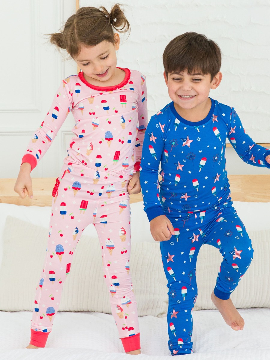 Sweet Freedom Toddler Ruffle Long Sleeve Pajama Set, Bamboo Viscose
