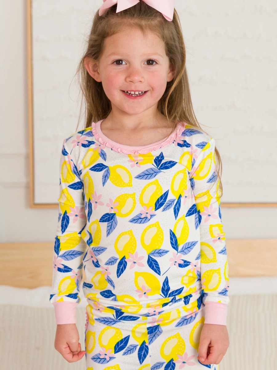 Lemon Capri Toddler Ruffle Long Sleeve Pajama Set