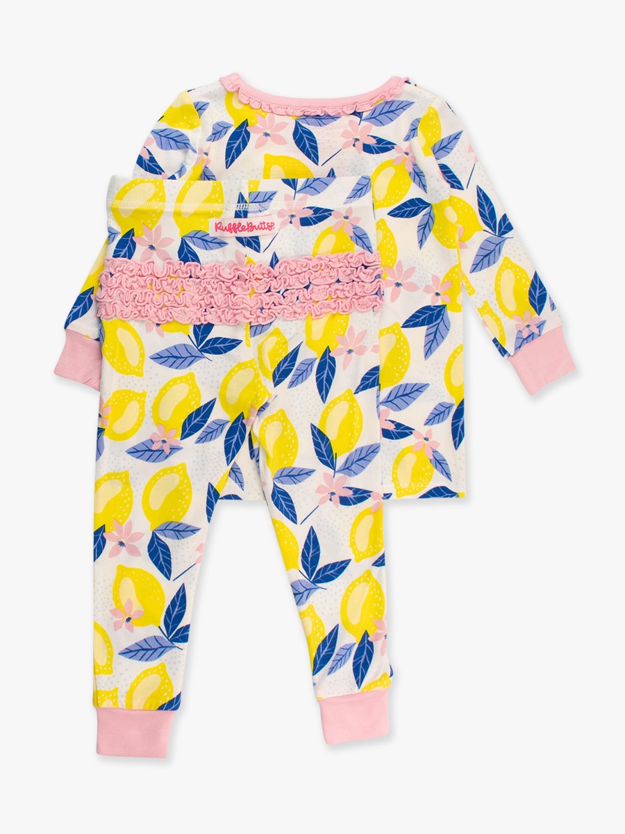 Lemon Capri Toddler Ruffle Long Sleeve Pajama Set