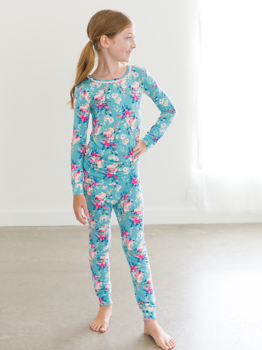 Fancy Me Floral Ruffle Long Sleeve Pajama Set