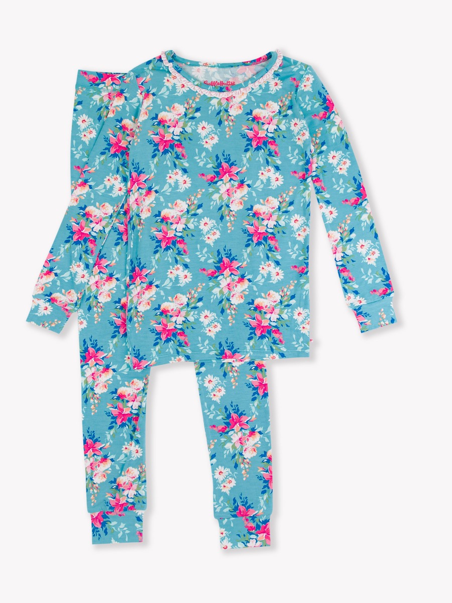 Fancy Me Floral Ruffle Long Sleeve Pajama Set