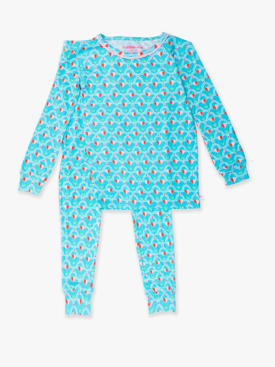 Sweetheart Blooms Ruffle Long Sleeve Pajama Set