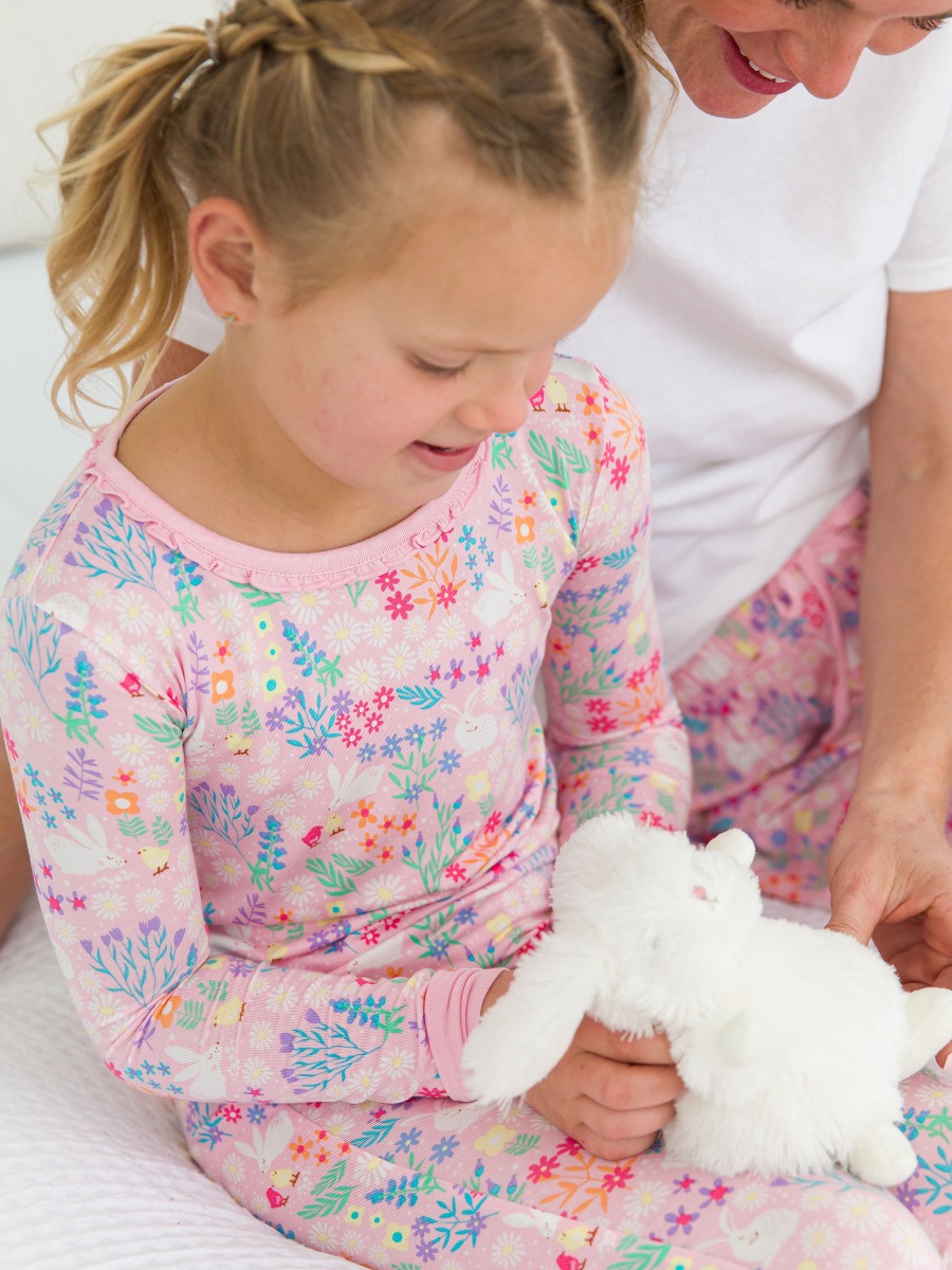 Bunny and Friends Ruffle Long Sleeve Pajama Set