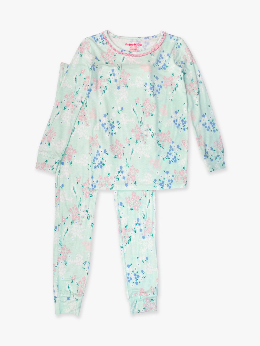 Mint Meadow Ruffle Long Sleeve Pajama Set