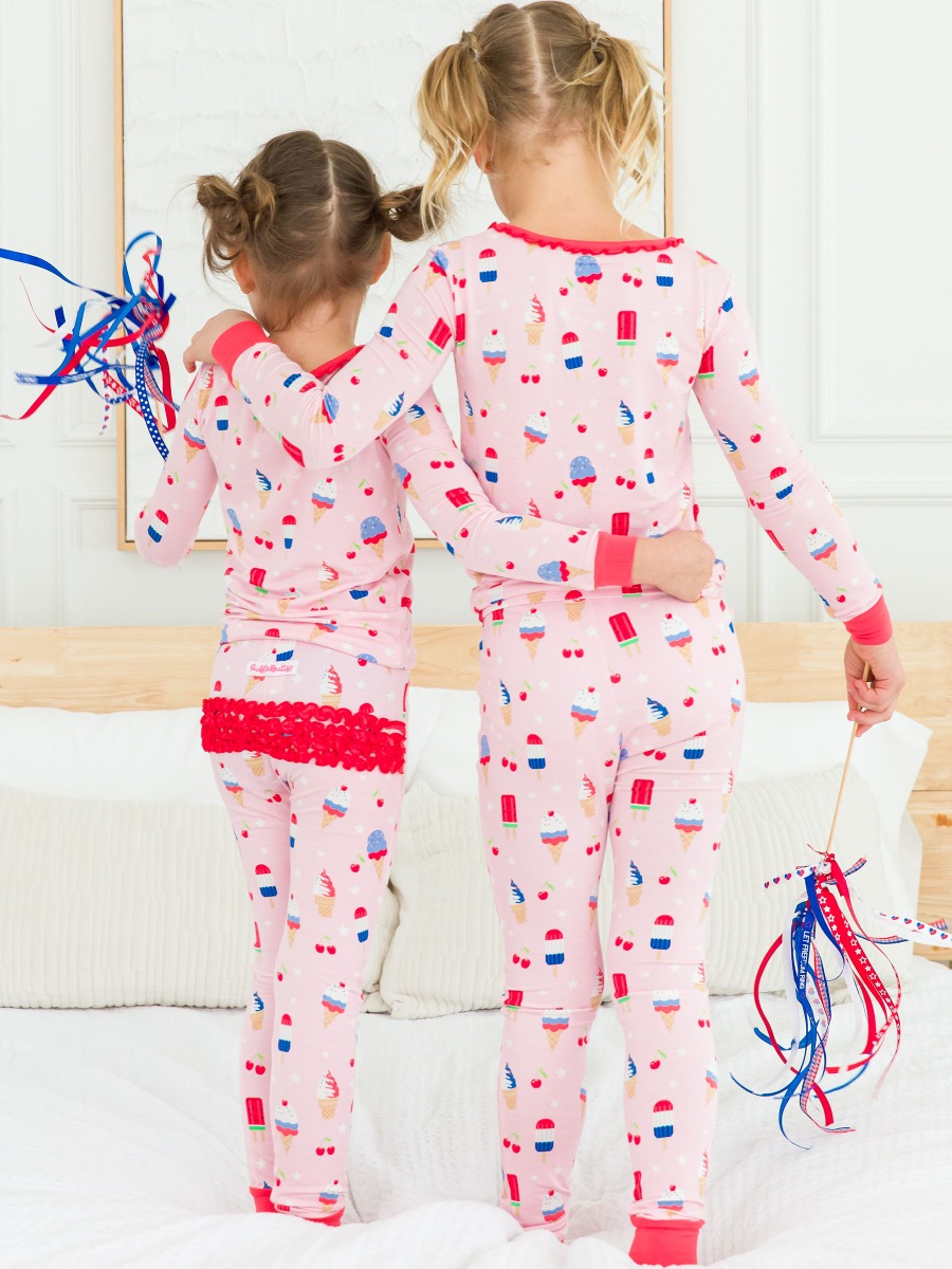 Sweet Freedom Ruffle Long Sleeve Pajama Set, Bamboo Viscose
