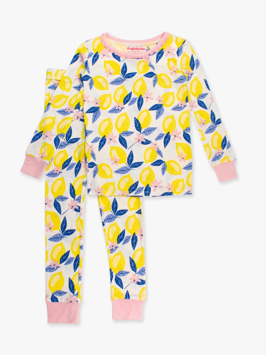 Lemon Capri Ruffle Long Sleeve Pajama Set