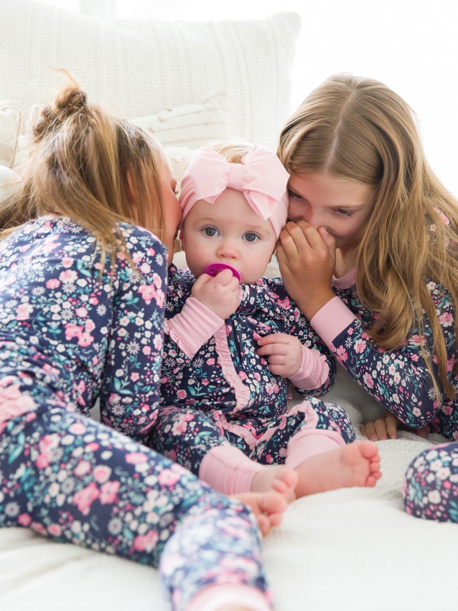Moonlit Meadow Convertible Ruffle One Piece Pajama, Bamboo Viscose