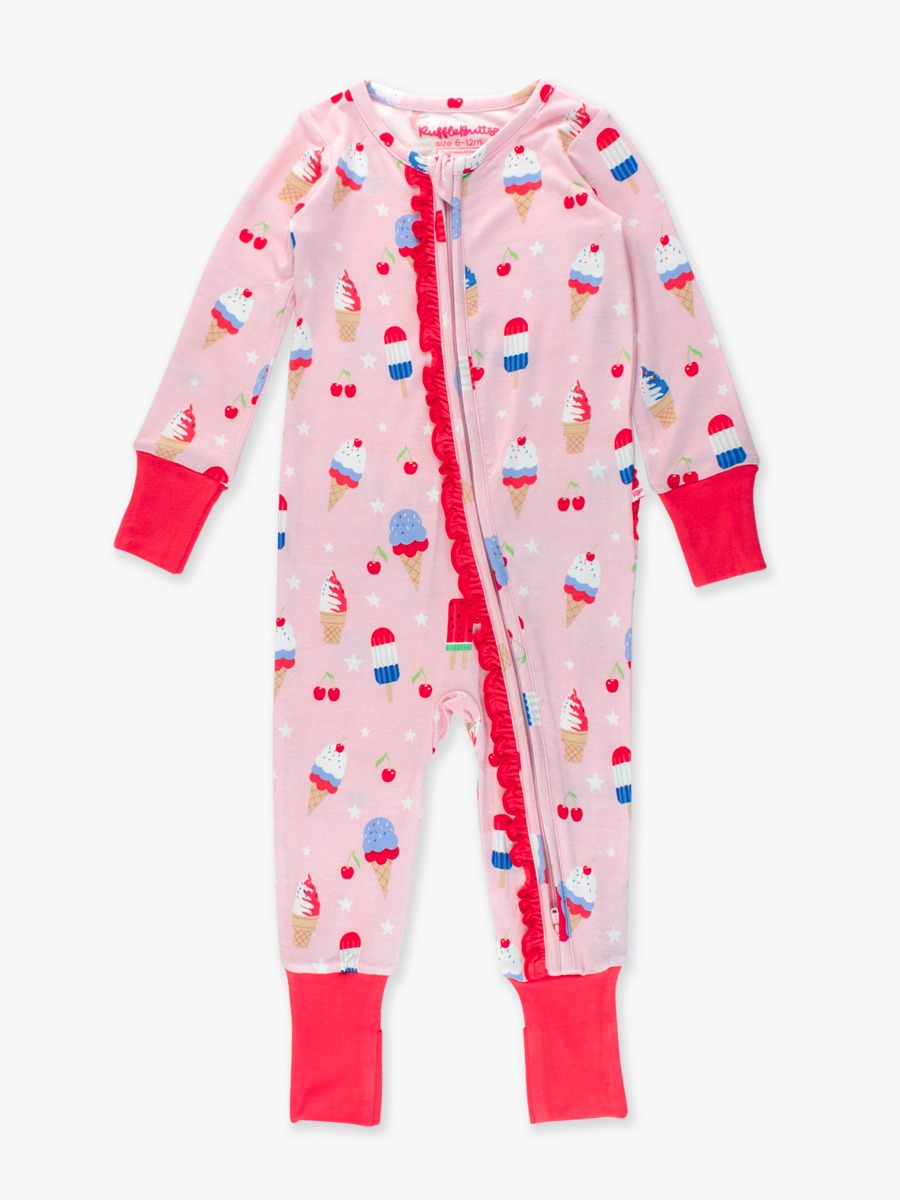 Sweet Freedom Convertible Ruffle One Piece Pajama, Bamboo Viscose