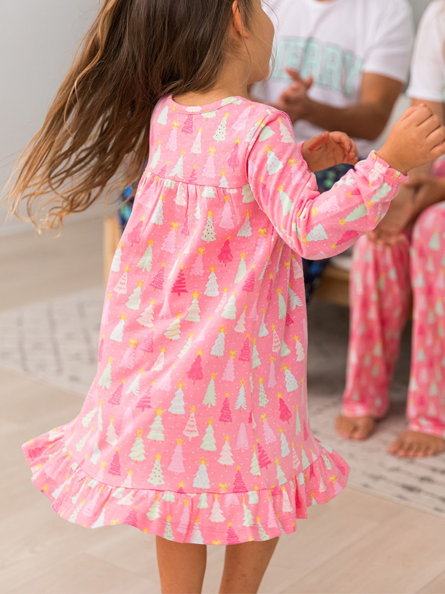 Merry Pink Pines Pajama Night Gown