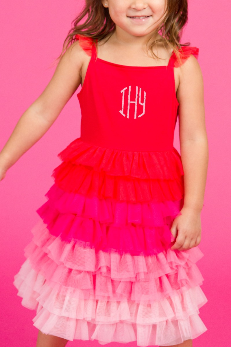 Red Multicolor Layered Tulle Dress