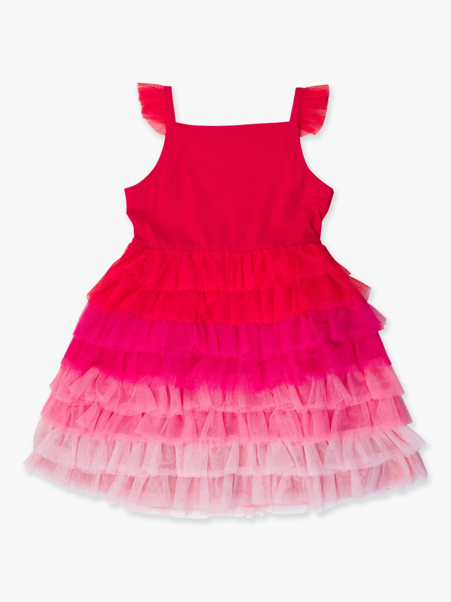 Red Multicolor Layered Tulle Dress
