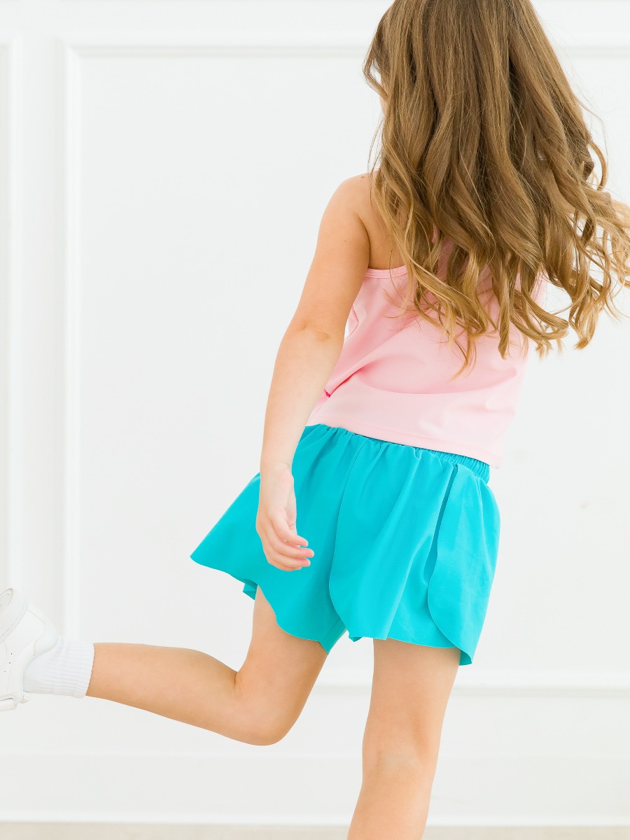 Bright Aqua Active Butterfly Shorts