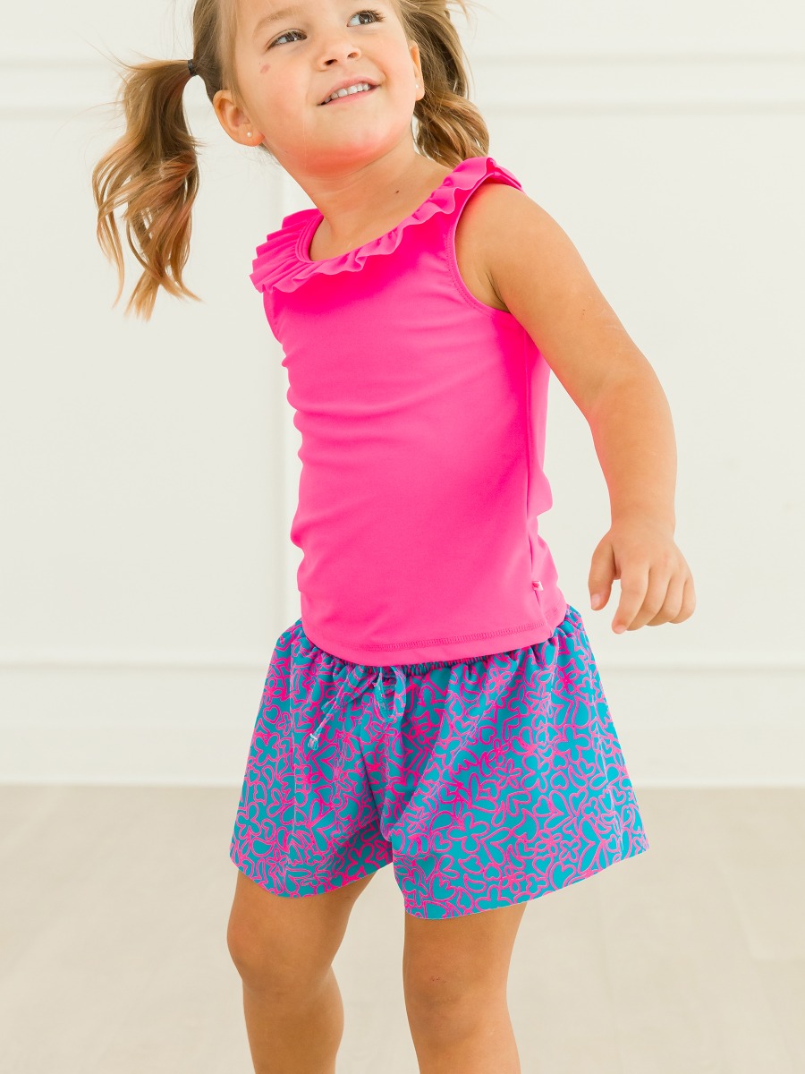 Neon Glow Active Butterfly Shorts