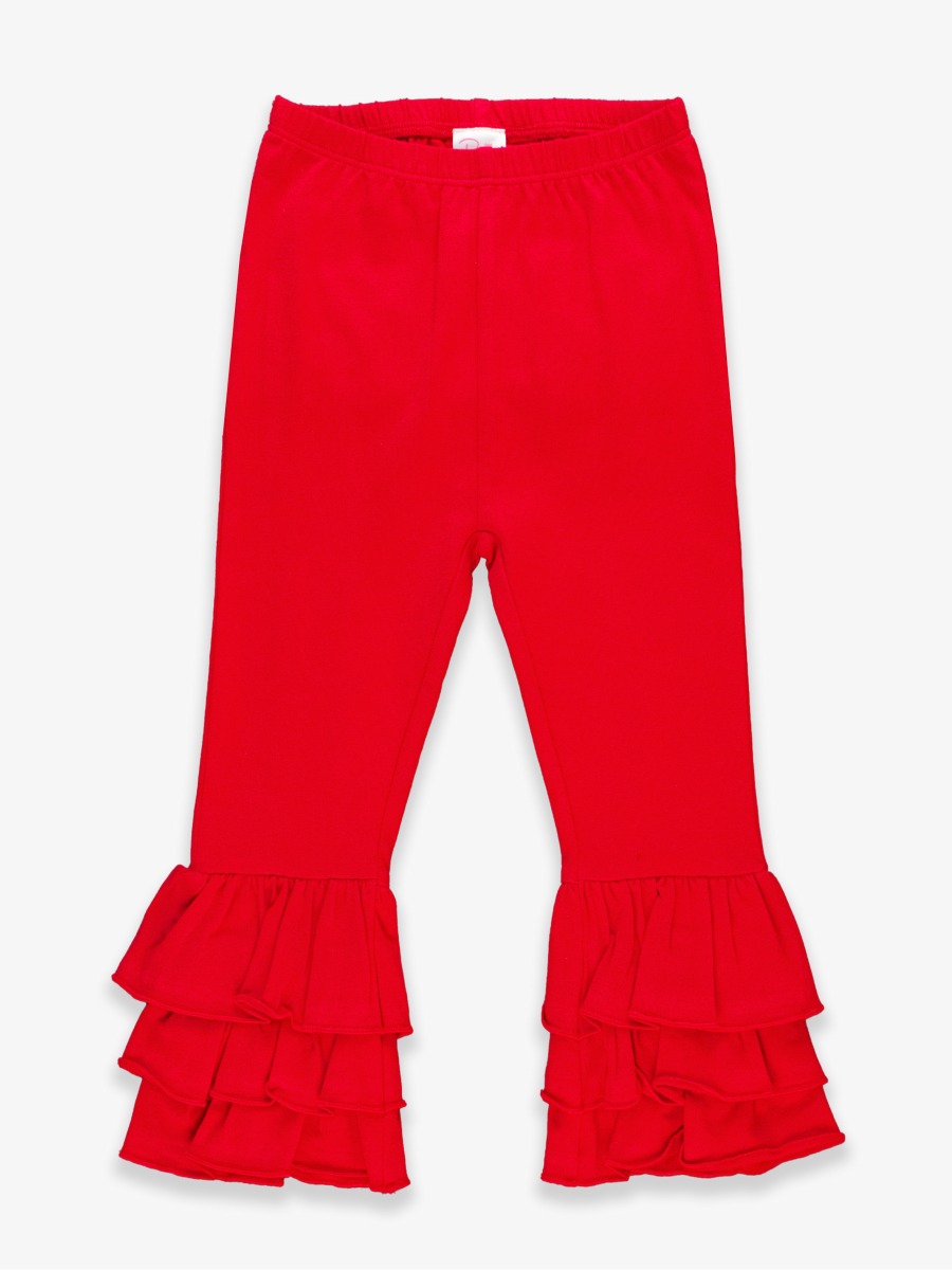 Kids Red Ruffle Flare Pants